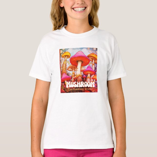 Förtrollande Svampvärld en SS Vit T Shirt (Framsida)