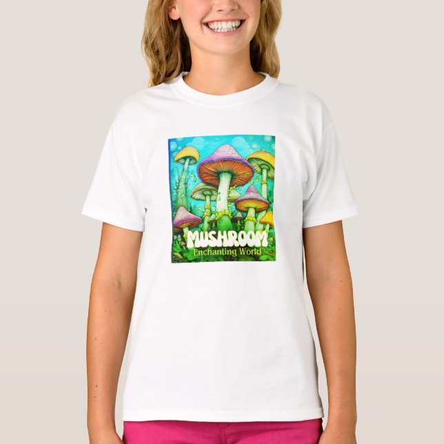 Förtrollande Svampvärld en SS Vit T Shirt (Framsida)