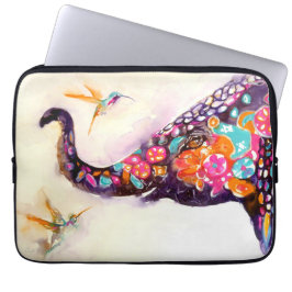 "Förtrollande vänner" Hummingbird & elefant Laptop Sleeve