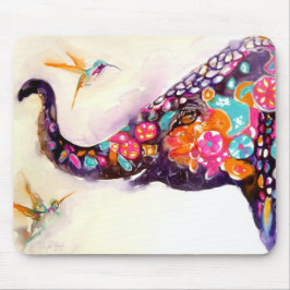 "Förtrollande vänner" Hummingbird & elefant Musmatta