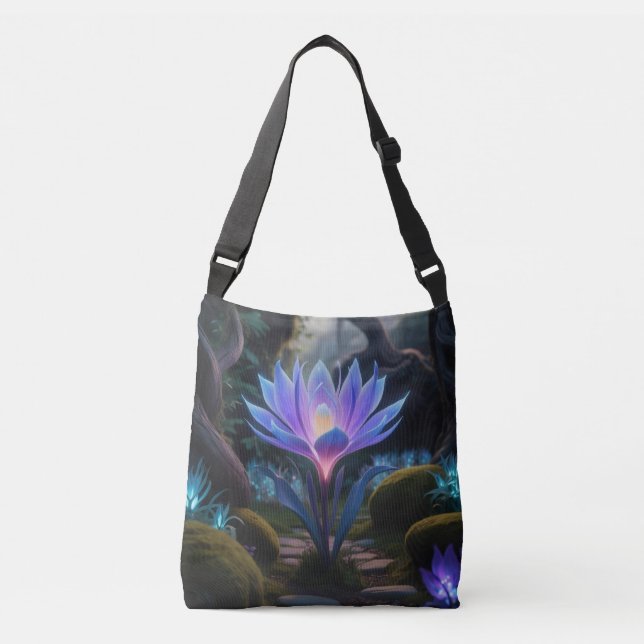 Förtrollande Violett Blomning Axelväska (Framsida)