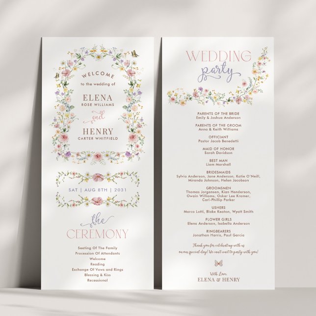 Förtrollat Boho WildblomGarden Wedding Program (Skapare uppladdad)