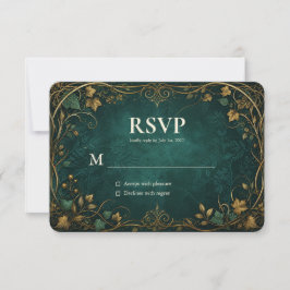 Förtrollat Skogbröllop RSVP-kort Tack Kort