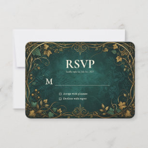 Förtrollat Skogbröllop RSVP-kort Tack Kort