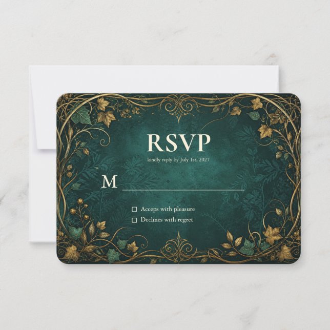 Förtrollat Skogbröllop RSVP-kort Tack Kort (Framsida)
