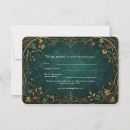 Förtrollat Skogbröllop RSVP-kort Tack Kort