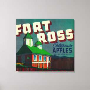 FortRoss Apple låda LabelSebastopol, CA Canvastryck