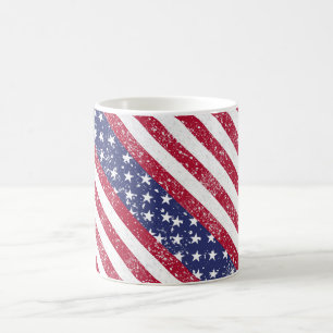 Förtryckta stjärnor och ränder patriotiskt kaffemugg