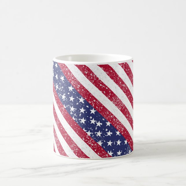 Förtryckta stjärnor och ränder patriotiskt kaffemugg (Center)