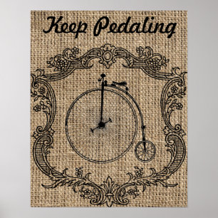 Fortsätt cykla Vintage cykel Poster