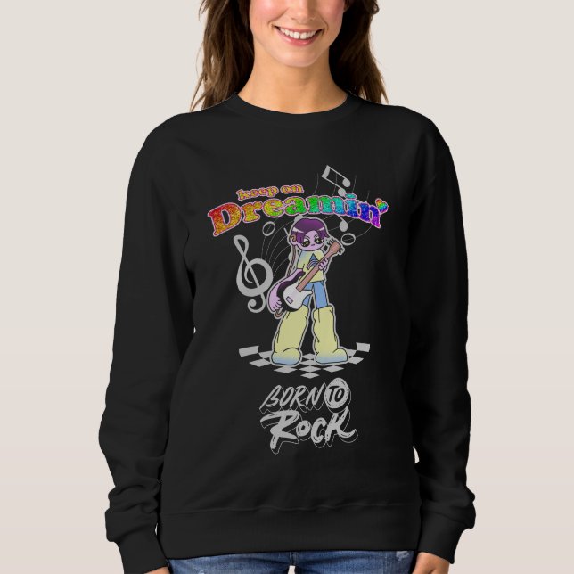Fortsätt Drömma Y2K Anime Gitarrist  T Shirt (Framsida)