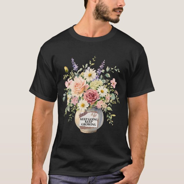 Fortsätt Framåt Fortsätt Växa Blomvas Tröja (Framsida)