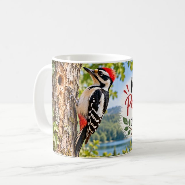 Fortsätt Hacka Bort Hackspett Kaffemugg (Framsida vänster)