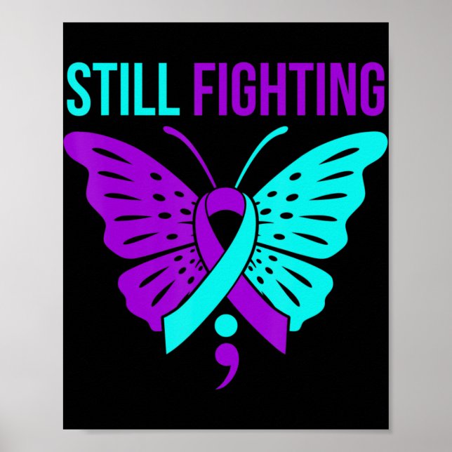 Fortsatt kamp mot Lycklig Suicide Awareness Suppor Poster (Framsidan)