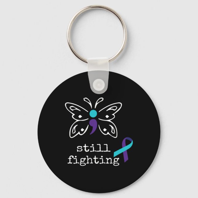 Fortsatt kamp - Semikolon Gift Suicide Prevention Nyckelring (Framsida)