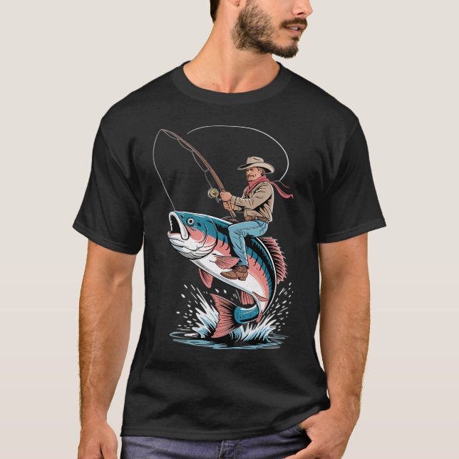 Fortsätt kasta, fortsätt hoppas. Fiskedesign T Shirt (Framsida)