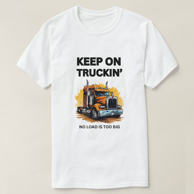 FORTSÄTT LASTBILSMÄN HERR VIT BASIC STIL T-SHIRT (Design framsida)