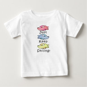 Fortsätt Le! Färgglad tandig fisk T Shirt
