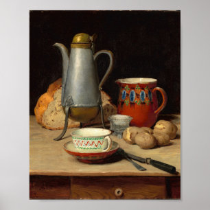 Fortsatt liv, kaffe och potatis Albert Anker Poster