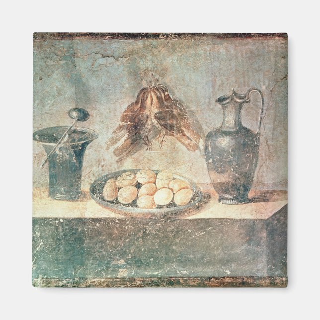 Fortsatt liv med ägg och borst magnet (Framsidan)