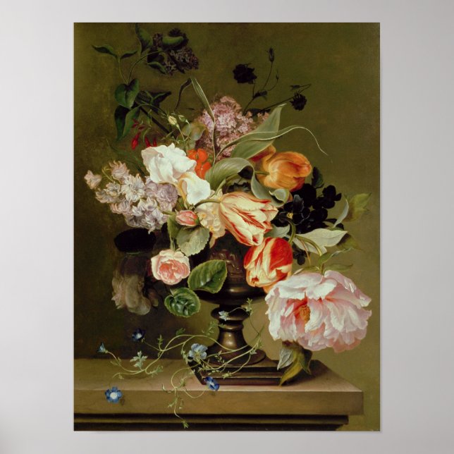 Fortsatt liv med blommor poster (Framsidan)