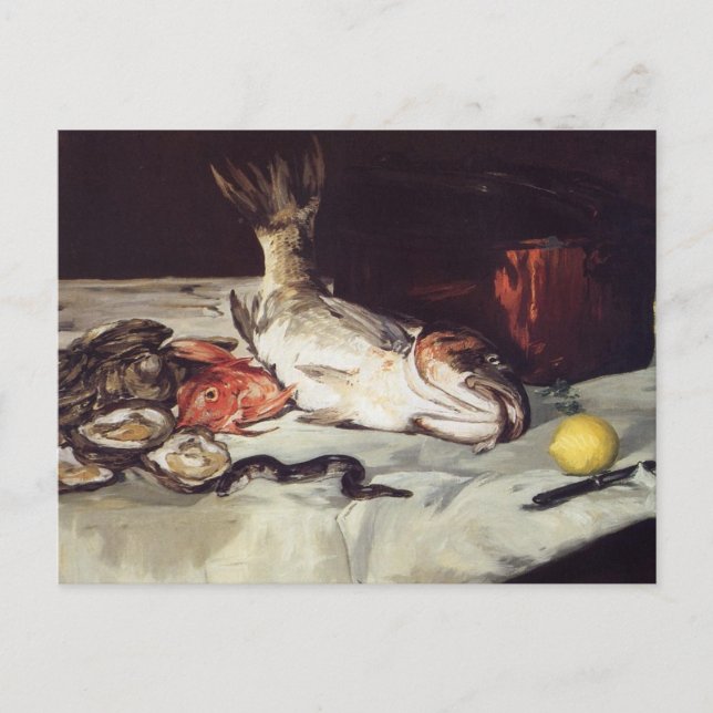 Fortsatt liv med fisk - Edouard Manet Vykort (Framsida)