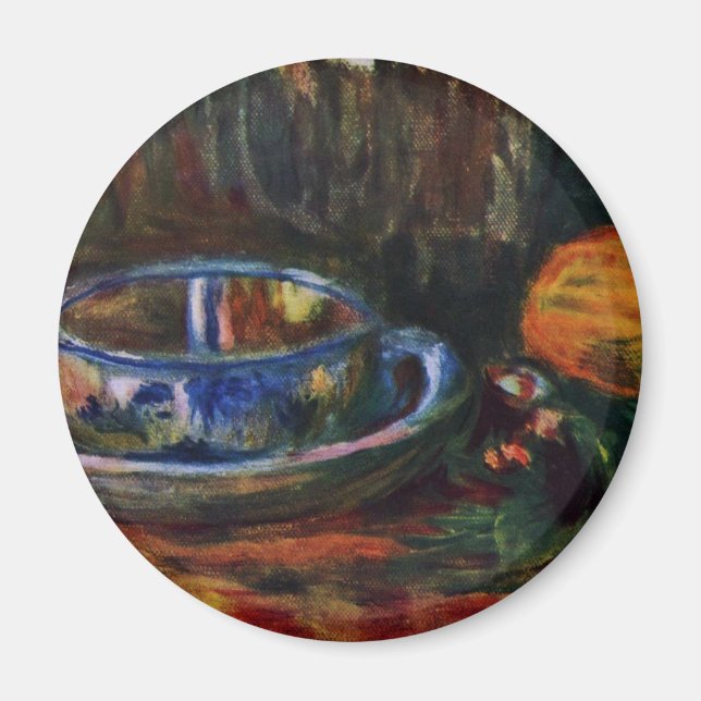 Fortsatt liv med Mugg av Pierre-Auguste Renoir Magnet (Framsidan)
