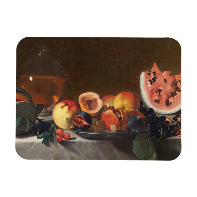 Fortsatt liv med vattenmeloner och karafé magnet (Horisontell)