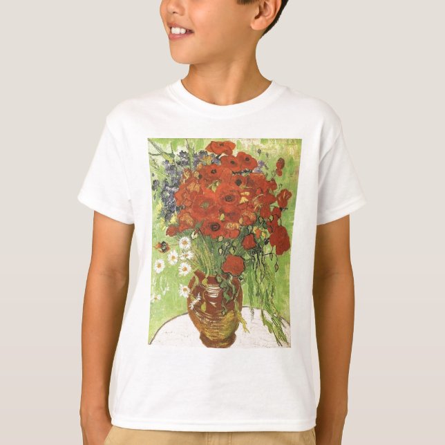Fortsatt liv - Röda poppies och ljud T Shirt (Framsida)