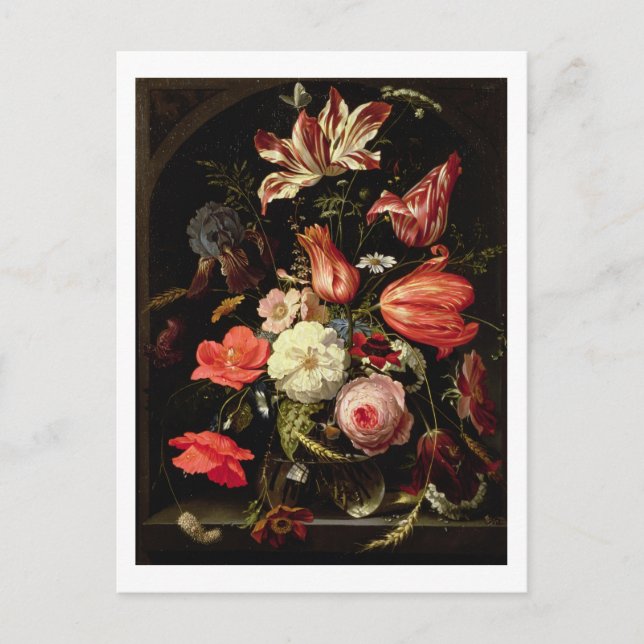 Fortsatt livslängd för blommor på en Ledge Vykort (Framsida)