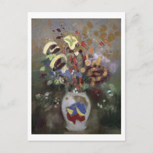 Fortsatt livslängd för en Vas av blommor (pastel p Vykort