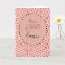 Fortsätt lysa chef Peach & Mauve Blommig chefsdag