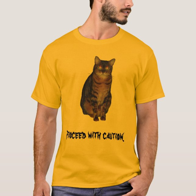 Fortsätt med varning tee shirt (Framsida)