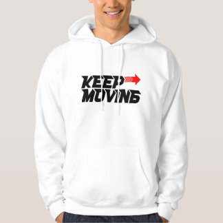 Fortsätt Röra Dig – Kraftfull Röd Motiverande Cita Hoodie