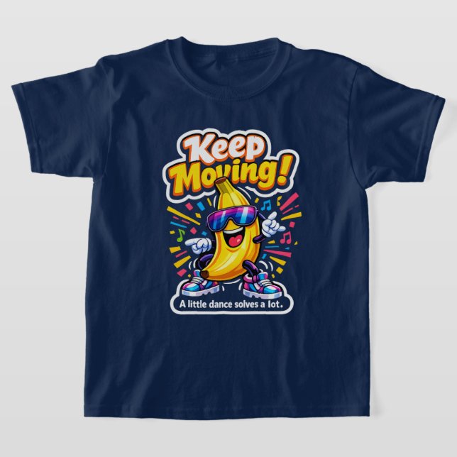 Fortsätt Röra På Dig! – Dansande Disco-Banana T Shirt (Laydown)