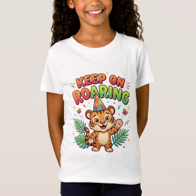 Fortsätt Ryta Söt Tiger T-Shirt | Barn Djungel  (Framsida)