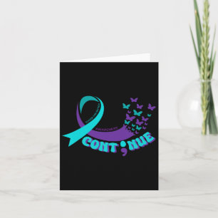 Fortsätt Semicolon Butterfly Lila Teal Ribbon Fo Kort