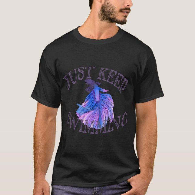 Fortsätt simma betta t shirt (Framsida)