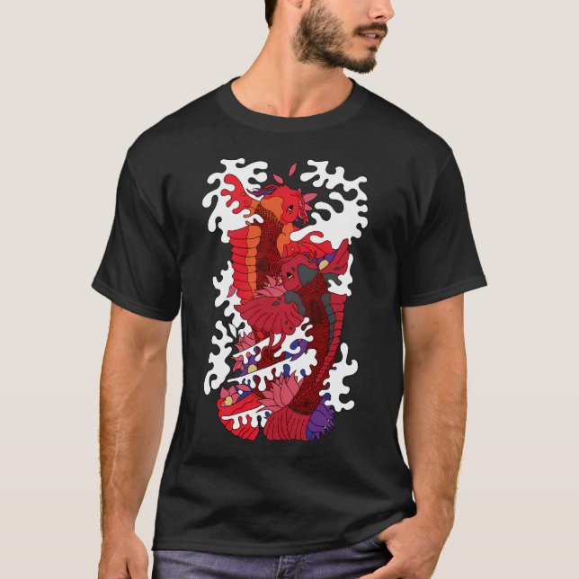 Fortsätt simma - Koi-historien T Shirt (Framsida)