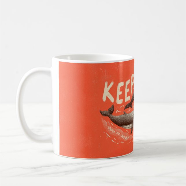Fortsätt Simma Valar Kaffemugg (Vänster)