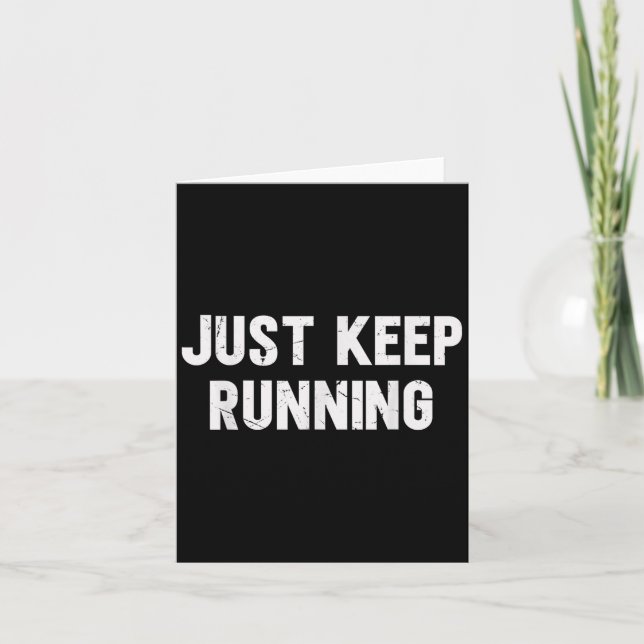 Fortsätt Springa Längdåkare Citat Motivation Kort (Framsida)