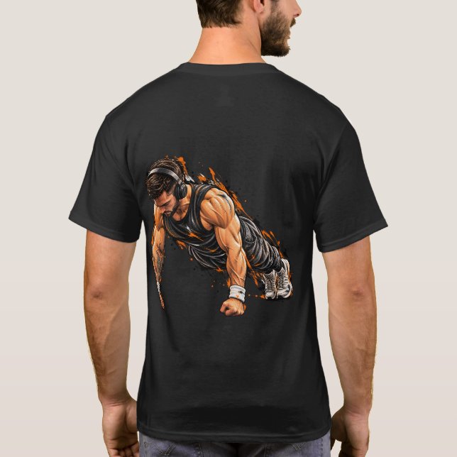 Fortsätt träning design  t shirt (Baksida)