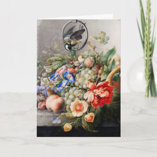 Fortsatta livblommor och frukt, klassisk konst kort