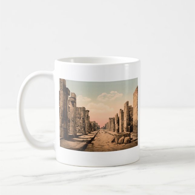 Fortuna gata, Pompeii, Campania, italien Kaffemugg (Vänster)