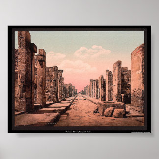 Fortuna Street, Pompeii, Italien Poster