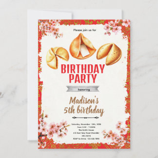 Fortune Cookie Birthday Invitation Inbjudningar