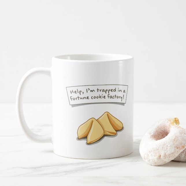 Fortune cookie-fabrik kaffemugg (Med munk)