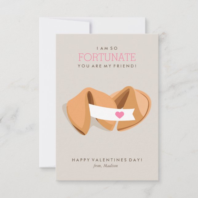 Fortune Cookie Kids Classroom Valentine Inbjudningar (Framsida)
