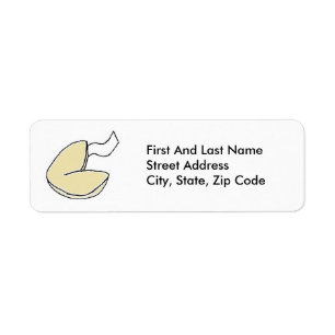 Fortune Cookie Lucky China Food Tecknad Returadress Etikett