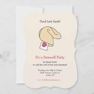 Fortune Cookie Lycka till / Farewell-inbjudan Inbjudningar
